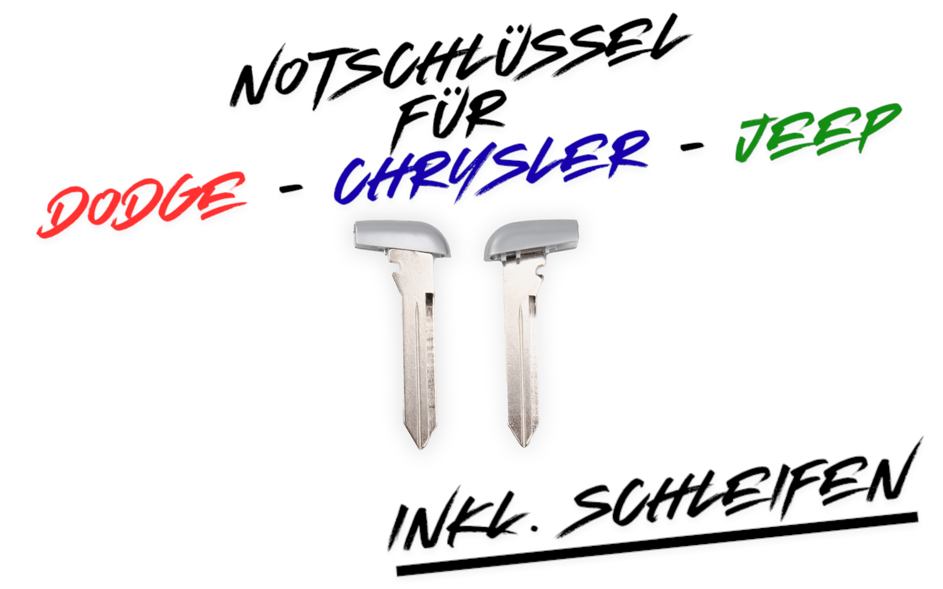 Notschlüssel - Rohling Chrysler - Dodge - Jeep inkl. Schleifen
