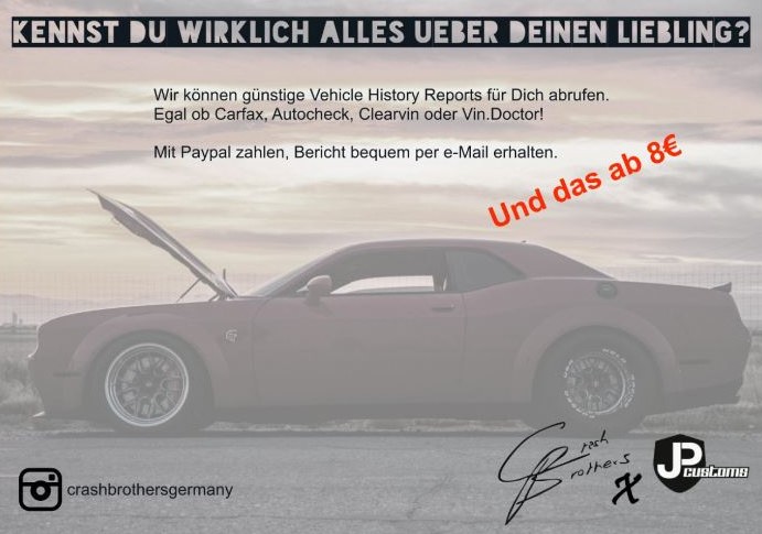 Carfax Report Abfrage - Für alle US Importe